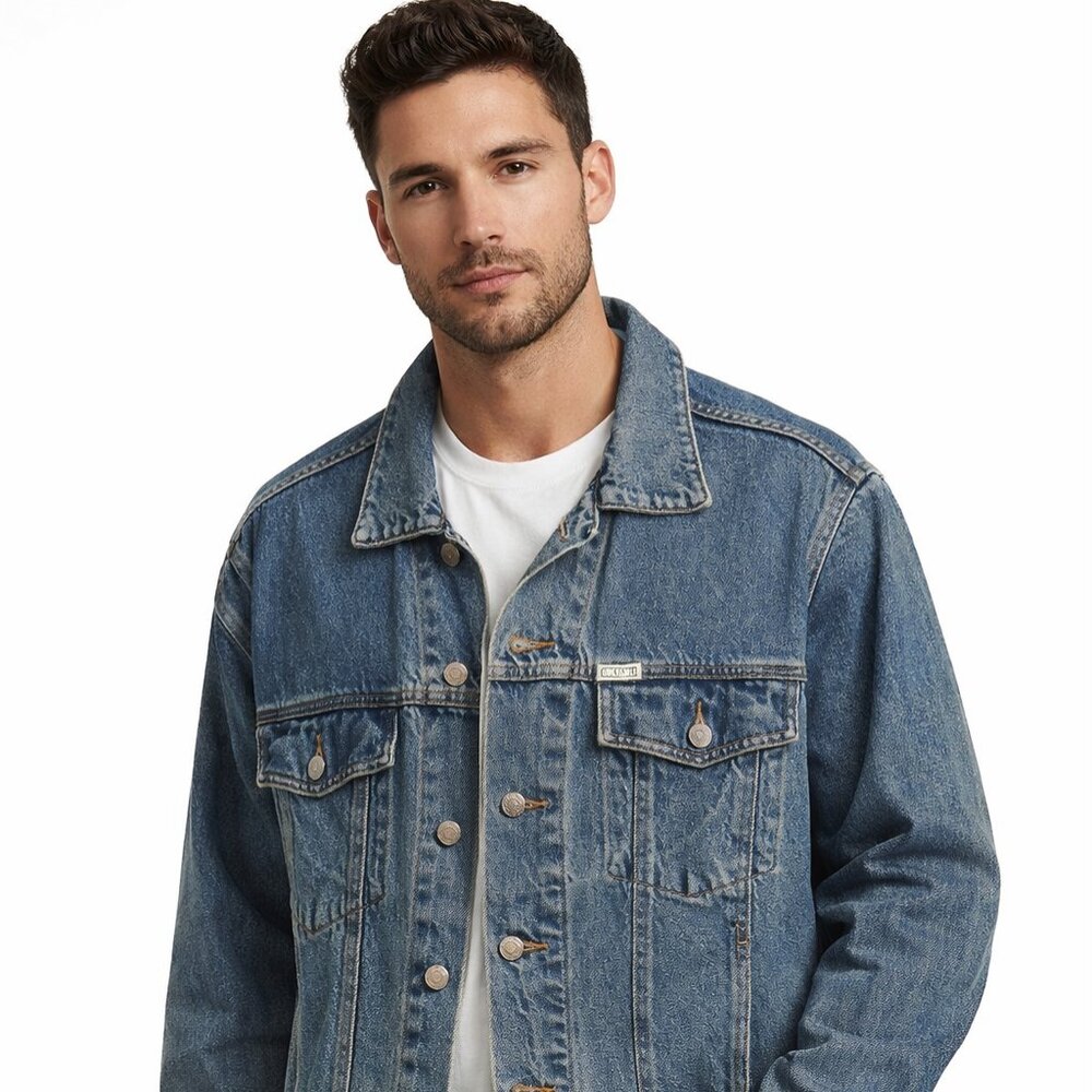 Men's Guess Denim Jacket, Color Navy, Size Small